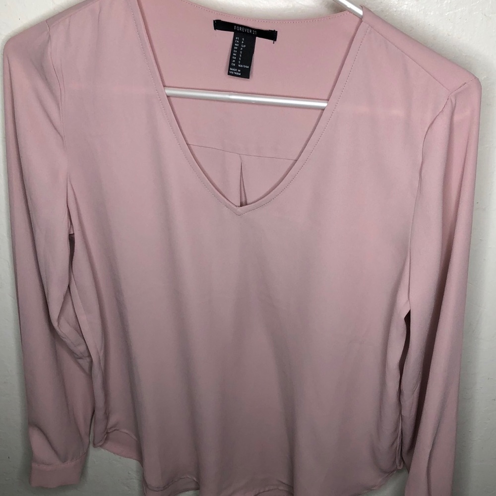 Pink forever 21 v neck blouse